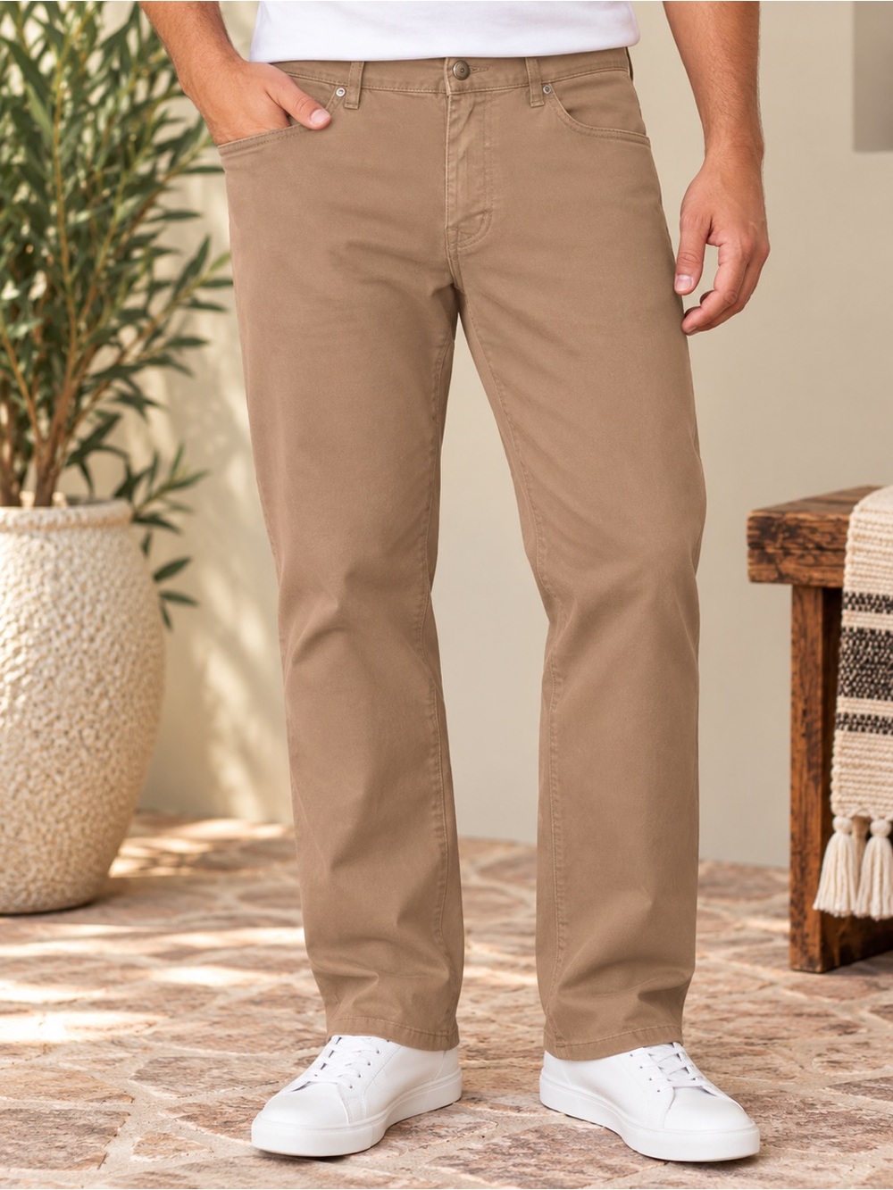 Everlane Uniform Men’s 40x32 Performance 5-Pocket Pants Brown Stretch #891